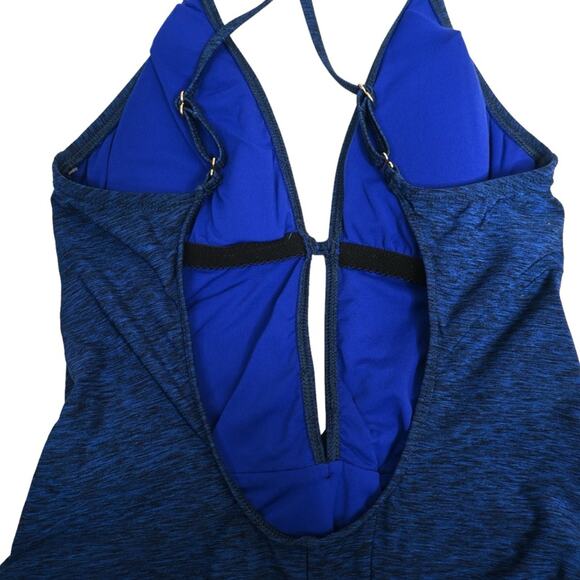 La Blanca Womens 6 Spruce It Up Twist One Piece Swimsuit Midnight Blue - Picture 5 of 11